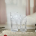 Embossed decorative transparent glass crystal vases